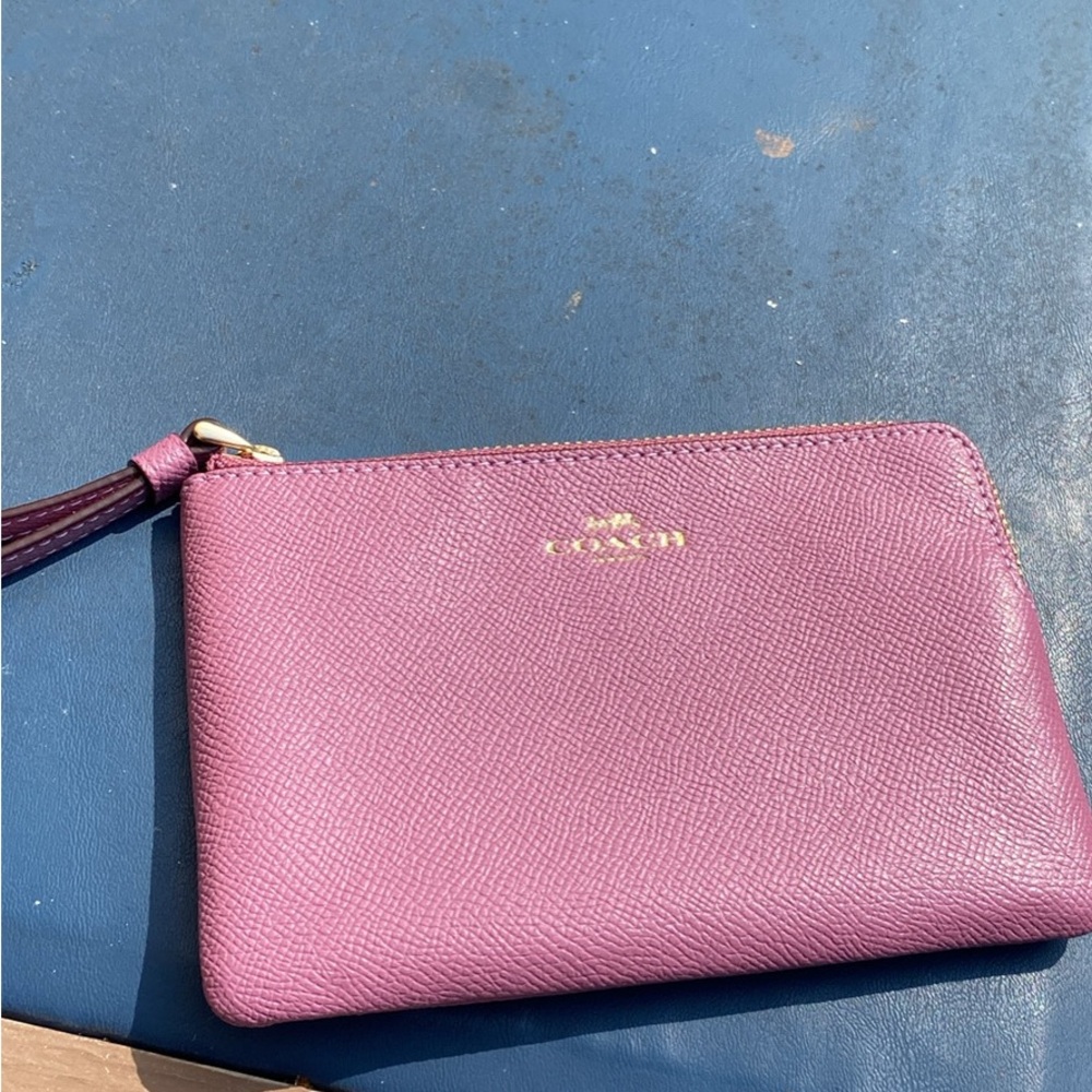 Coach Magenta Leather Wristlet